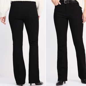 Indigo Six Clean Tonal Bootcut Flare Wide Leg Black Denim High Rise Jeans 12